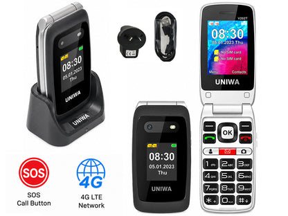Big Button Senior Mobile Phone – 4G Dual SIM Flip Phone with SOS Button, Charging Dock, Dual Screen and Bluetooth 5.0