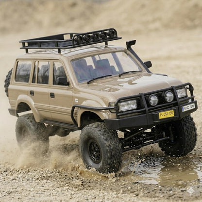 RC Rock Crawler – 1:16 Scale 4WD SUV with LED Lights, Snorkel, Roof Rack, Spare Tyre and 2 Batteries