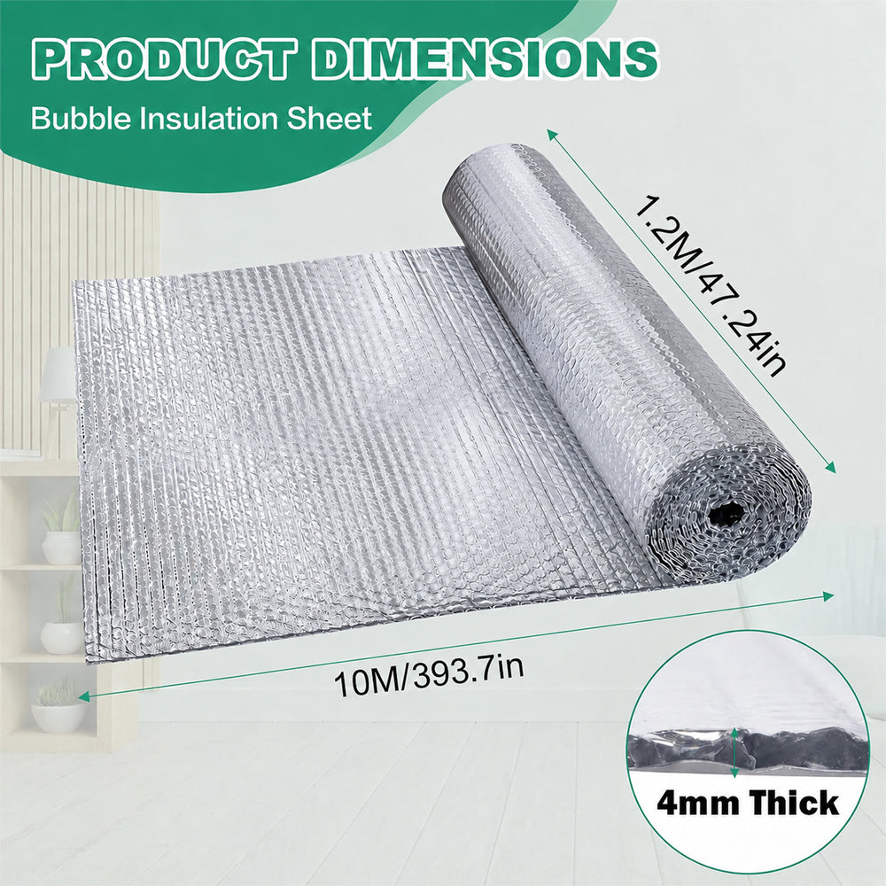 Double Layer Aluminium Bubble Foil Insulation (10mx1.2m)