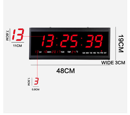 48cm Large Big Jumbo LED Wall Desk Clock Display With Calendar Temperature