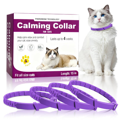 4PCS Calming Pheromone Collars for Cats