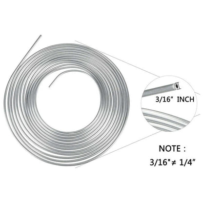 Brake Line Tubing Kit 3/16" OD 25 FT Coil Roll with Fittings
