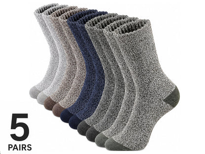 5 Pair Merino Wool Socks for Men Thick