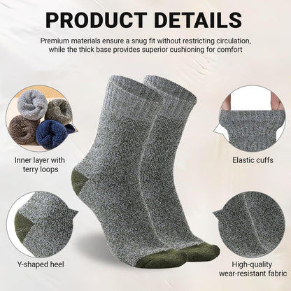5 Pair Merino Wool Socks for Men Thick