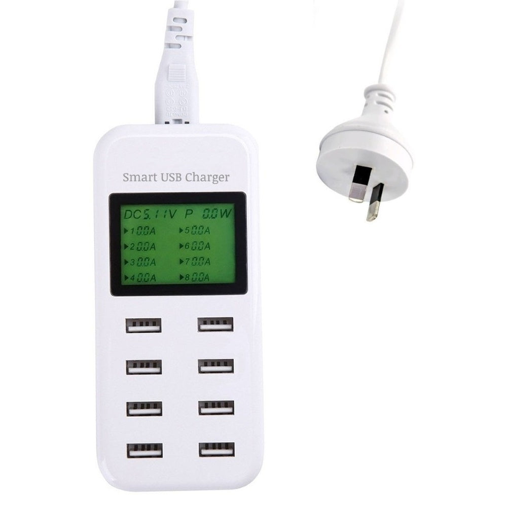 8-port USB Charger with LCD Display