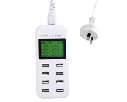 8-port USB Charger with LCD Display