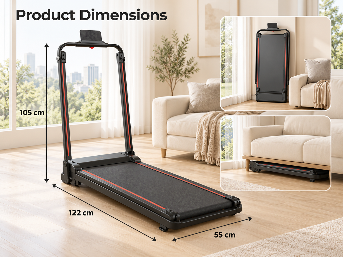 Foldable 4-in-1 Walking & Running Smart Treadmill