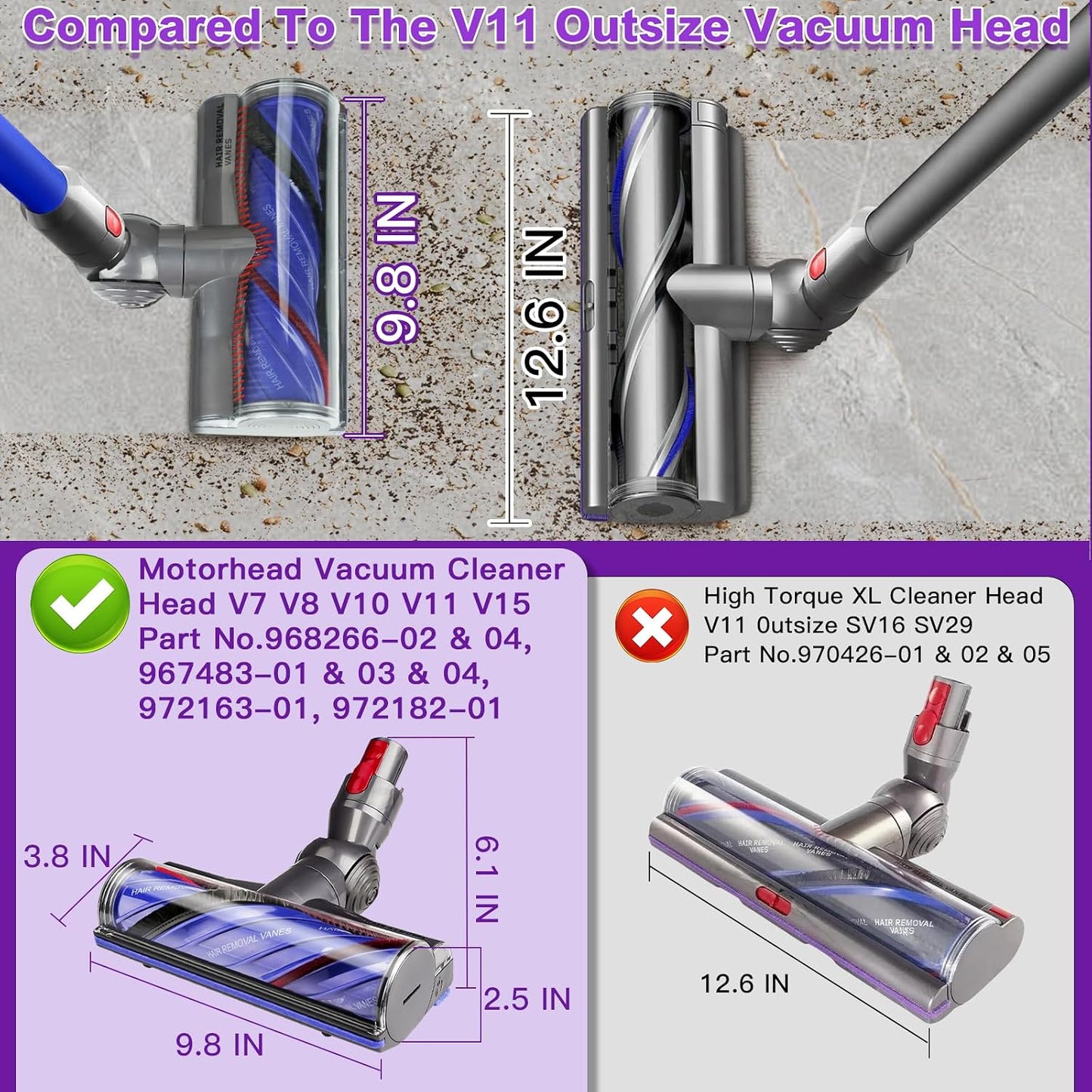 Dysons V7 V8 V10 V11 V15 Vacuum Cleaners Brush Head