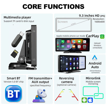Apple Carplay Android auto Car Stereo Player 9"