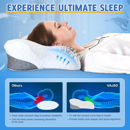 Cervical Neck Pillows Gray/White