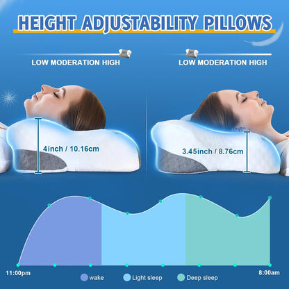 Cervical Neck Pillows Gray/White