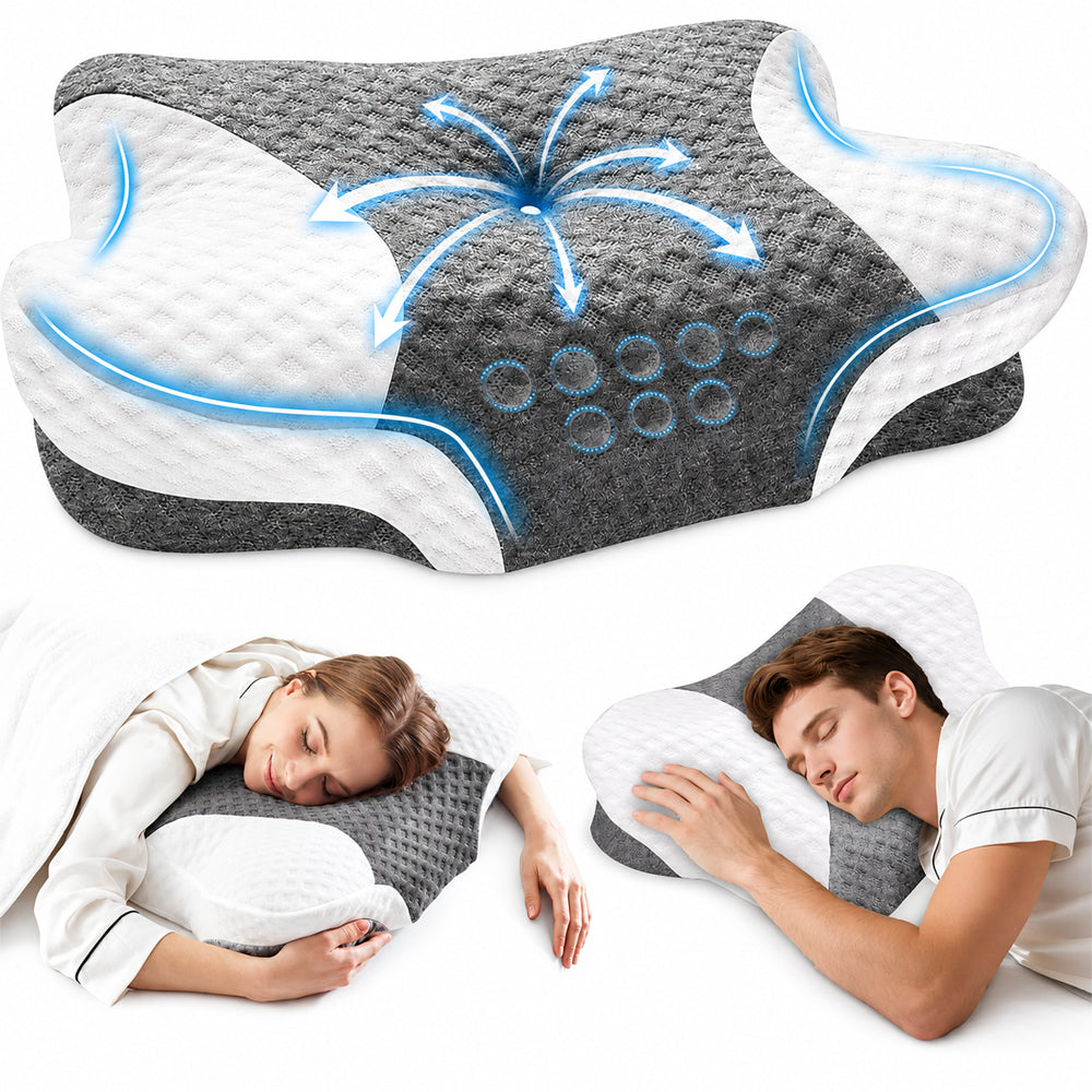 Cervical Neck Pillows Gray/White