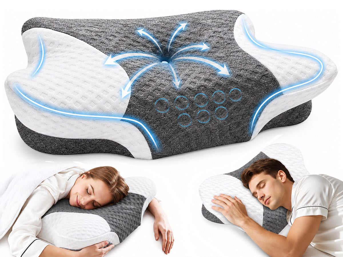 Cervical Neck Pillows Gray/White