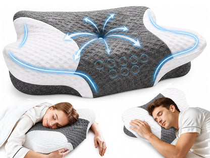 Cervical Neck Pillows Gray/White