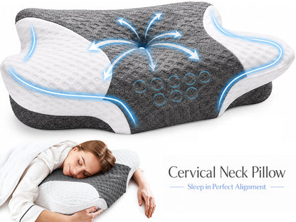 Cervical Neck Pillows Gray/White