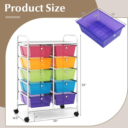 10 Drawer Rolling Organiser