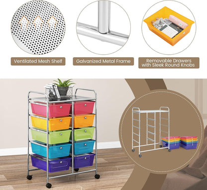 10 Drawer Rolling Organiser