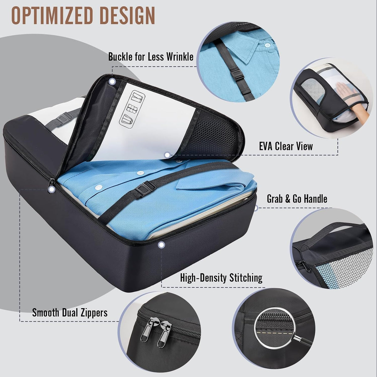8Pcs Travel Luggage Packing Cubes Bags