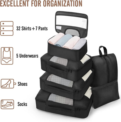 8Pcs Travel Luggage Packing Cubes Bags