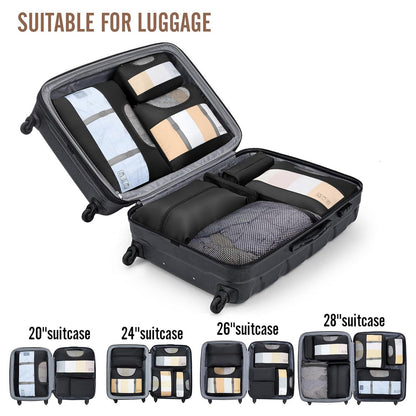 8Pcs Travel Luggage Packing Cubes Bags