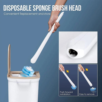 Disposable Toilet Brush Holder Set with Replaceable Heads