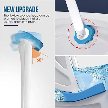 Disposable Toilet Brush Holder Set with Replaceable Heads