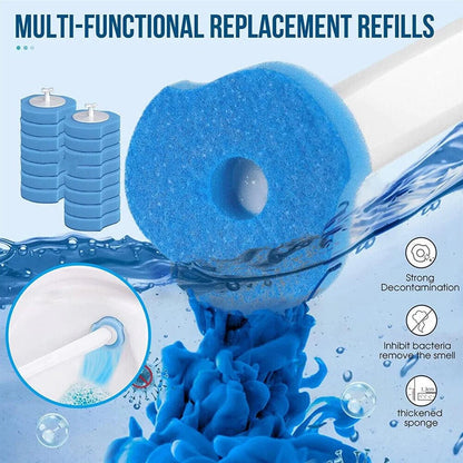 Disposable Toilet Brush Holder Set with Replaceable Heads