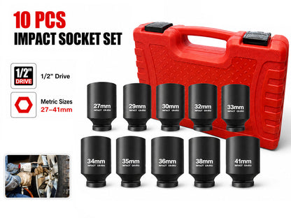 10 PCS Deep Impact Socket Set