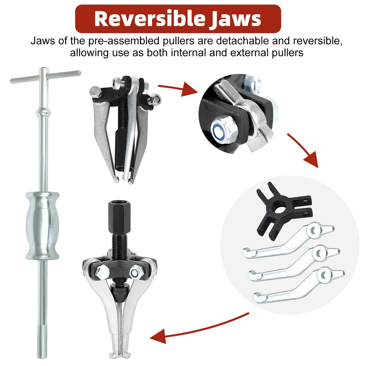 Bearing Puller with Slide Hammer Tool Set