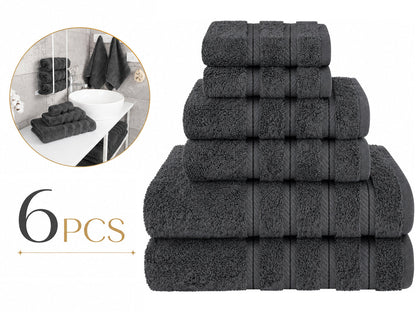 6 Piece 100% Cotton Bathroom Towels