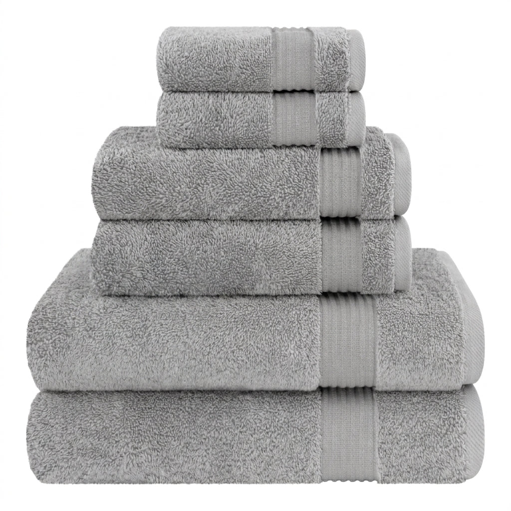 6 Piece 100% Cotton Bathroom Towels