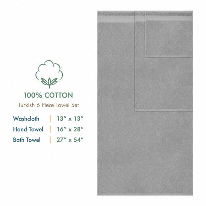 6 Piece 100% Cotton Bathroom Towels
