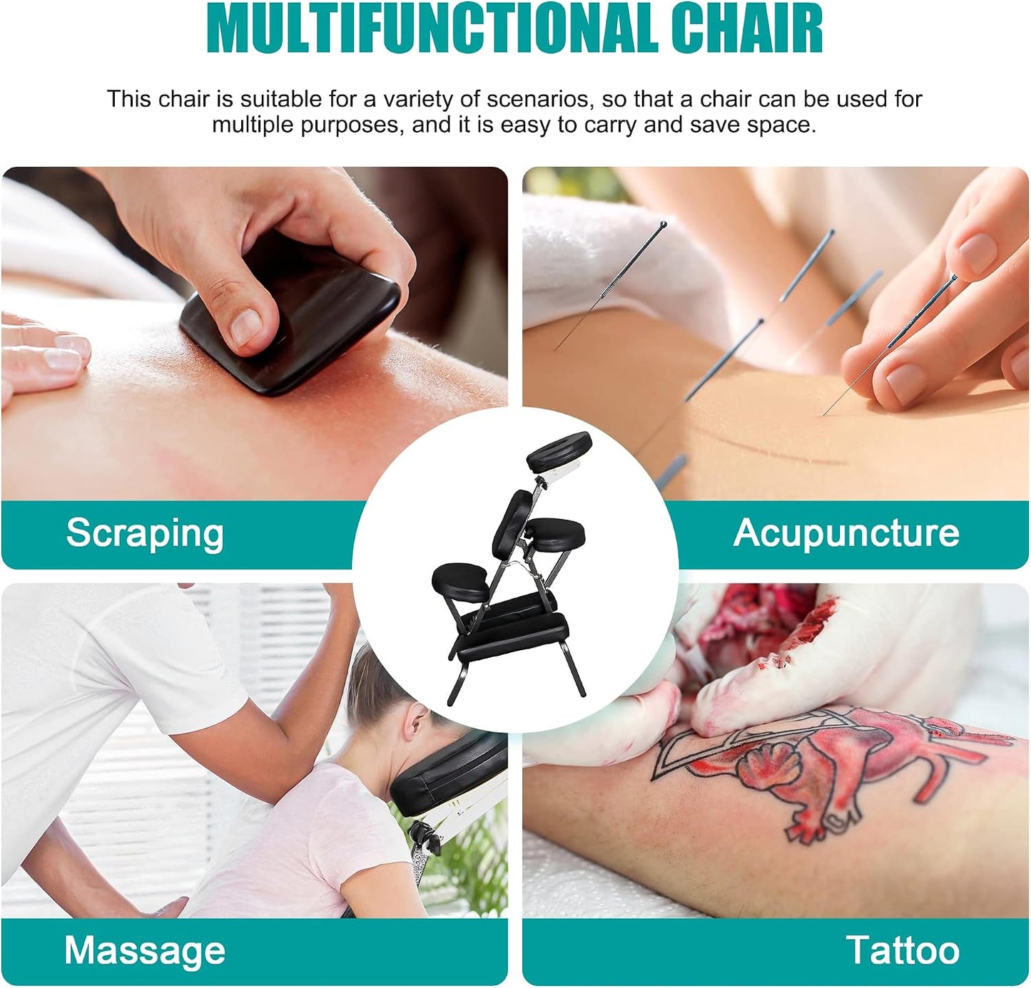 Portable Foldable Tattoo Therapy Massage Chair
