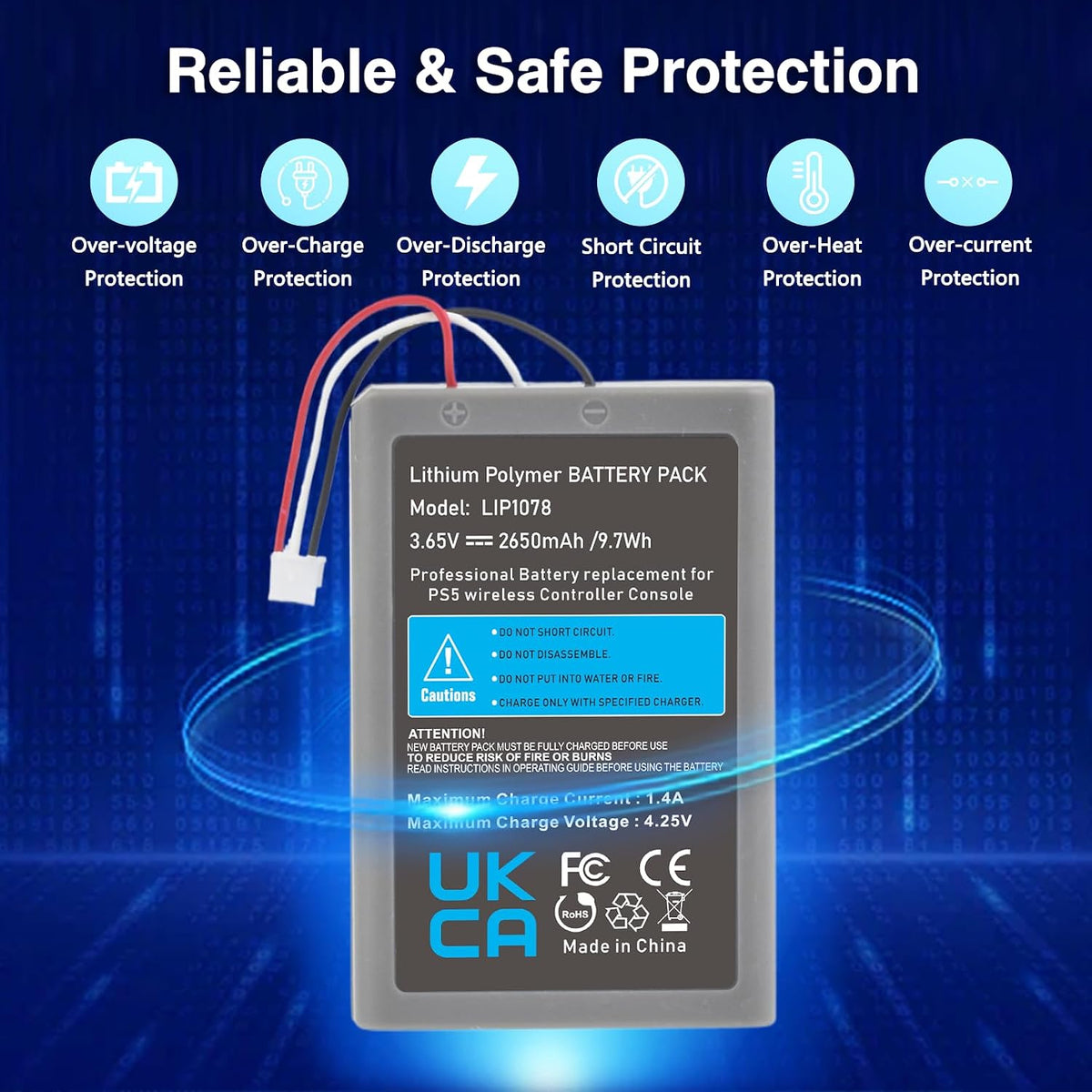 PS5 Controller Battery 2-Pack 2650mAh