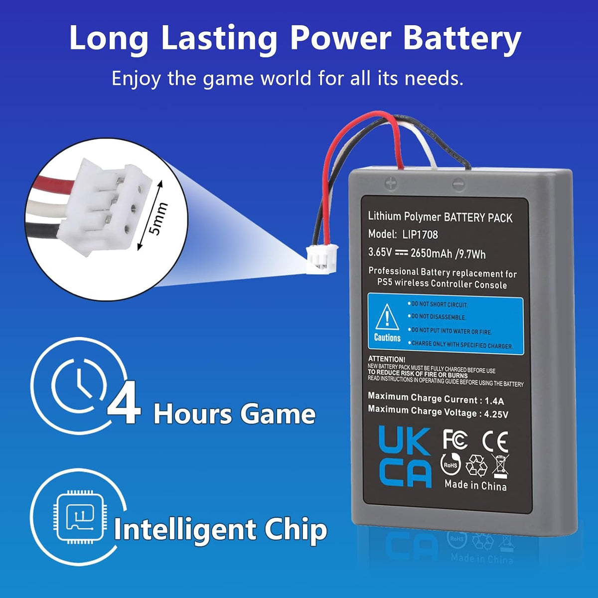 PS5 Controller Battery 2-Pack 2650mAh