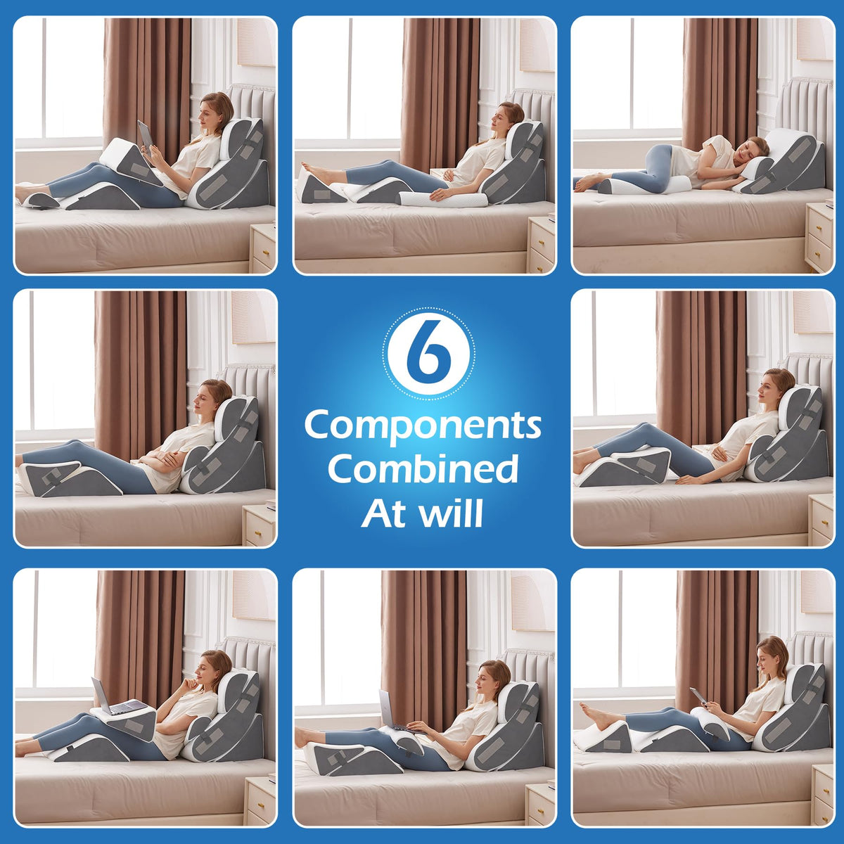 6PCS Orthopedic Bed Wedge Pillow Set