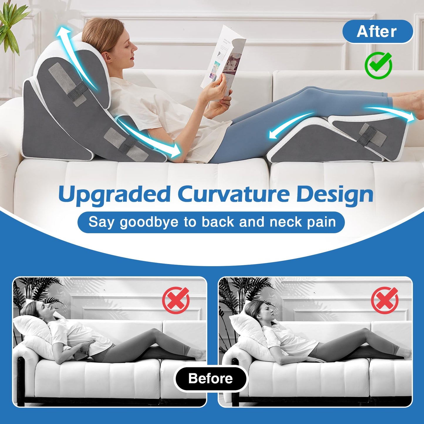 6PCS Orthopedic Bed Wedge Pillow Set
