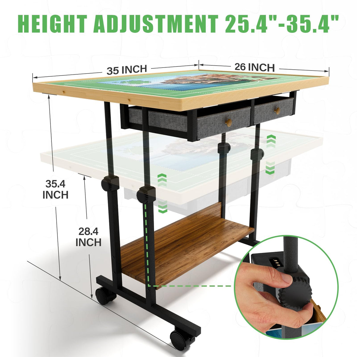 Jigsaw Puzzle Table Height Adjustable