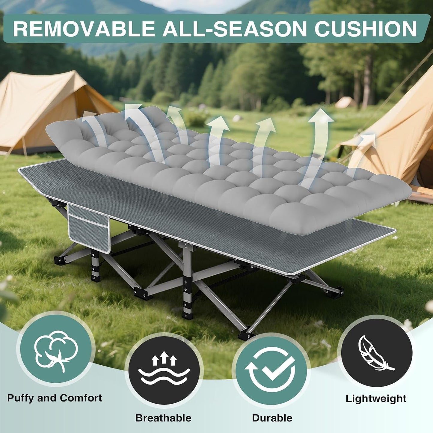 Foldable Camping Bed with Mattress