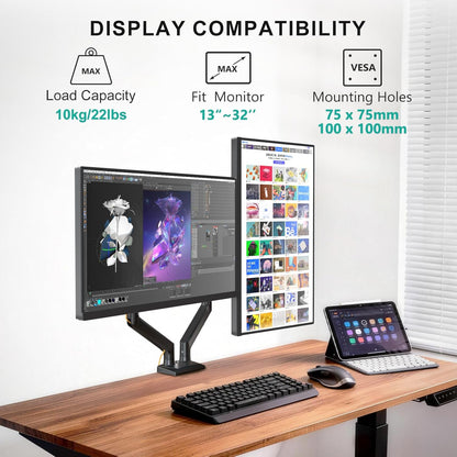 Dual Arm Monitor Stand Hydraulic Mount