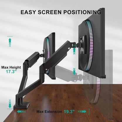 Dual Arm Monitor Stand Hydraulic Mount