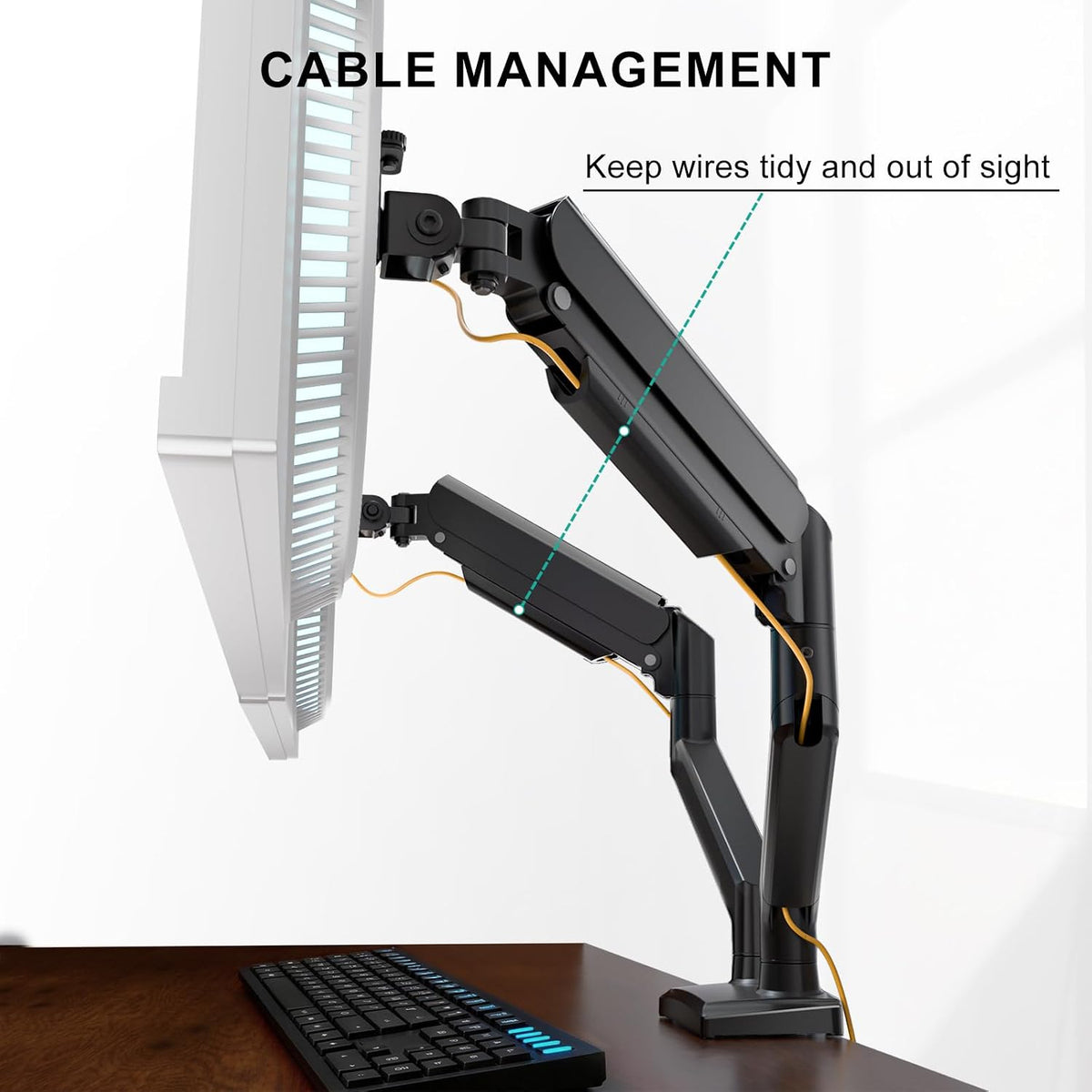 Dual Arm Monitor Stand Hydraulic Mount