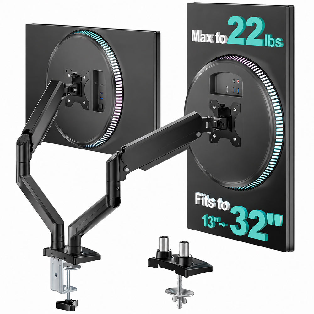 Dual Arm Monitor Stand Hydraulic Mount