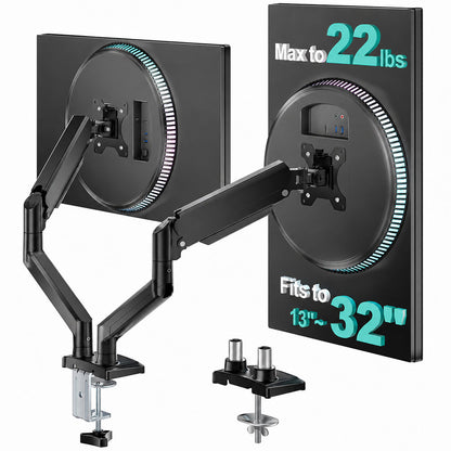 Dual Arm Monitor Stand Hydraulic Mount