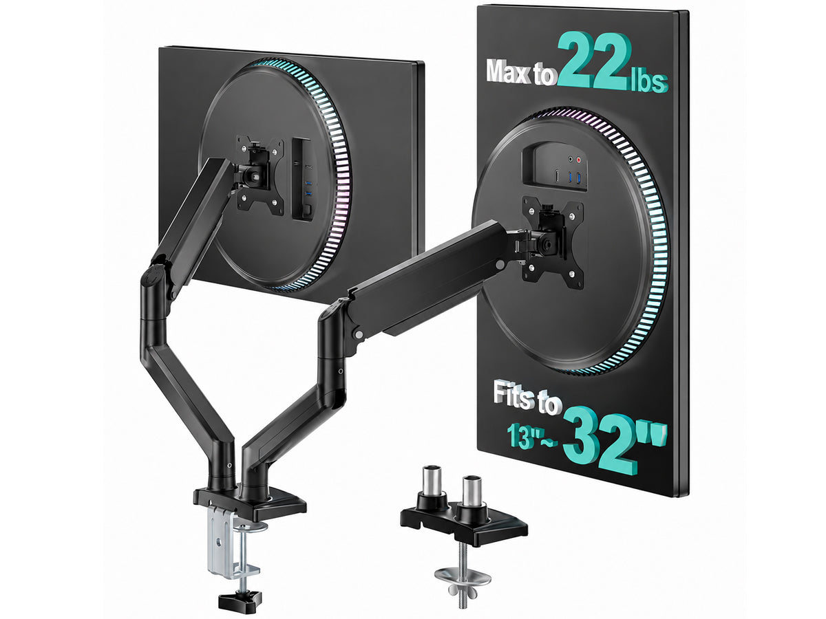 Dual Arm Monitor Stand Hydraulic Mount