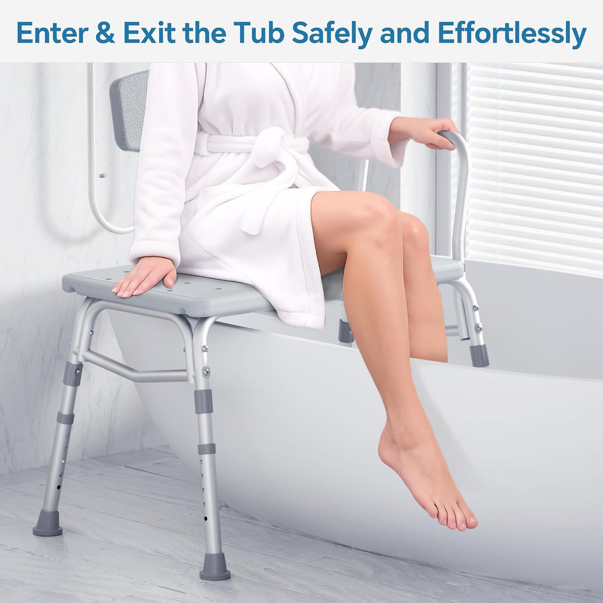 Adjustable Shower Chair Bath Tub Transfer Bench for Elderly Disabled