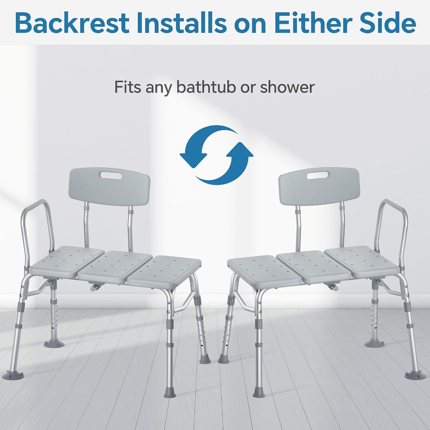 Adjustable Shower Chair Bath Tub Transfer Bench for Elderly Disabled