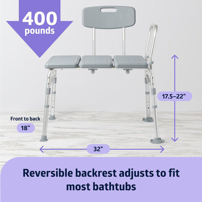 Adjustable Shower Chair Bath Tub Transfer Bench for Elderly Disabled