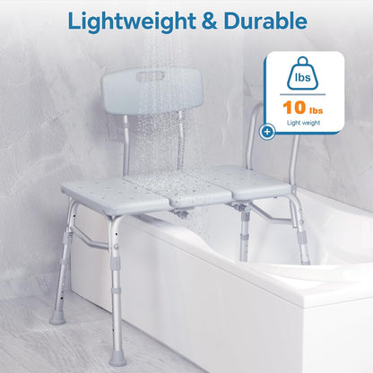 Adjustable Shower Chair Bath Tub Transfer Bench for Elderly Disabled