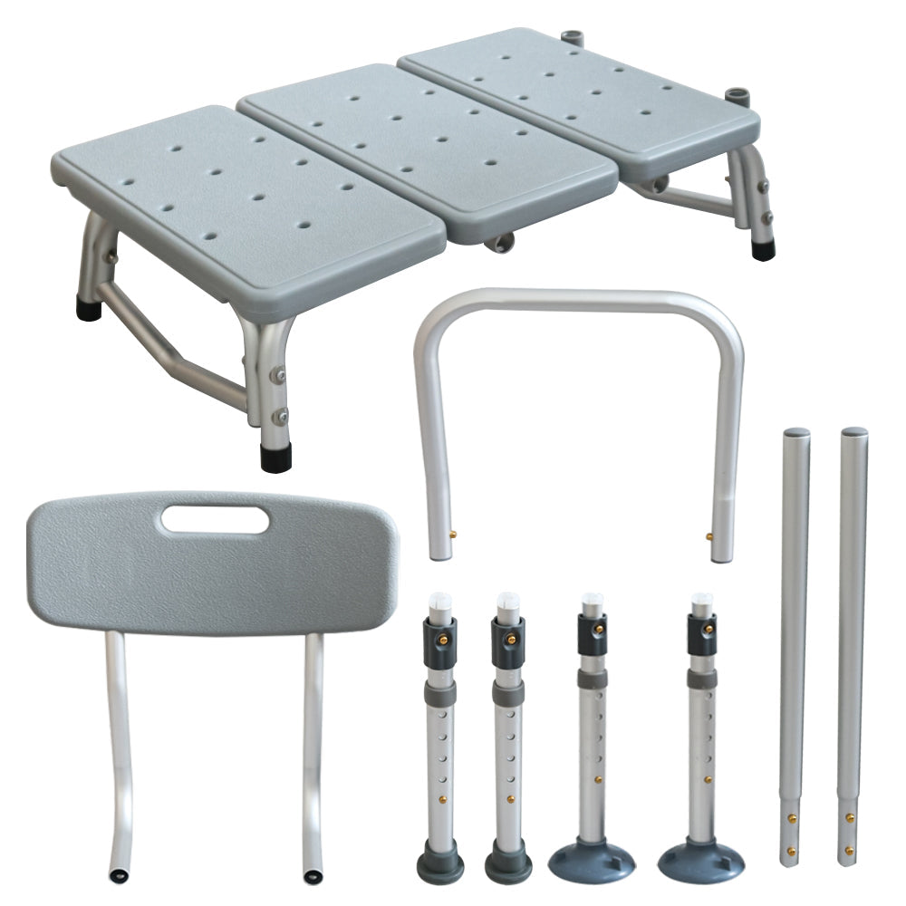 Adjustable Shower Chair Bath Tub Transfer Bench for Elderly Disabled